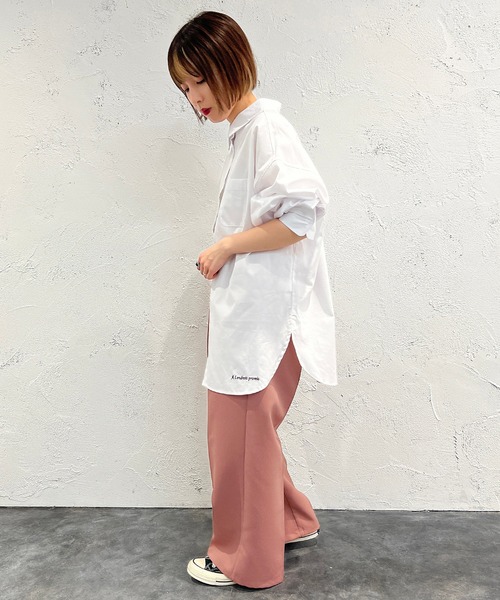 apres jour mignon（アプレジュールミニョン）の「オックスクロスシャツ【ZOZOTOWN限定アイテム】（シャツ/ブラウス・レディース・ピンク/オフホワイト/ブルー・フリー/X-LARGE）」の7枚目の写真