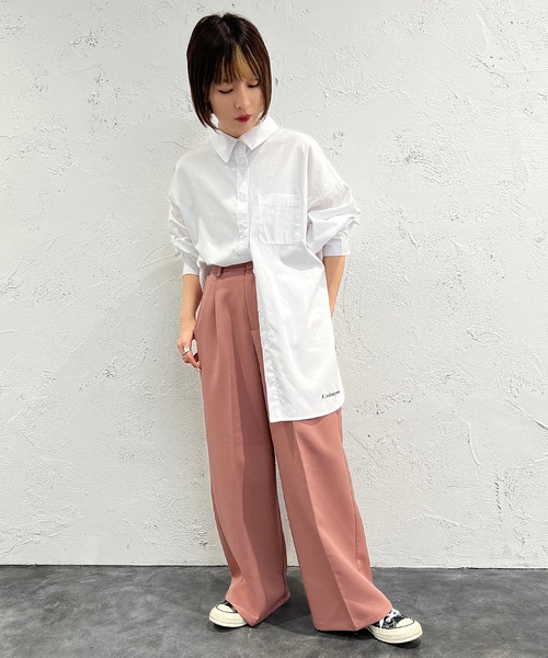 apres jour mignon（アプレジュールミニョン）の「オックスクロスシャツ【ZOZOTOWN限定アイテム】（シャツ/ブラウス・レディース・ピンク/オフホワイト/ブルー・フリー/X-LARGE）」の11枚目の写真