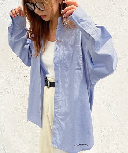 apres jour mignon（アプレジュールミニョン）の「オックスクロスシャツ【ZOZOTOWN限定アイテム】（シャツ/ブラウス・レディース・ピンク/オフホワイト/ブルー・フリー/X-LARGE）」の12枚目の写真