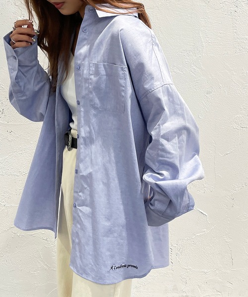 apres jour mignon（アプレジュールミニョン）の「オックスクロスシャツ【ZOZOTOWN限定アイテム】（シャツ/ブラウス・レディース・ピンク/オフホワイト/ブルー・フリー/X-LARGE）」の14枚目の写真