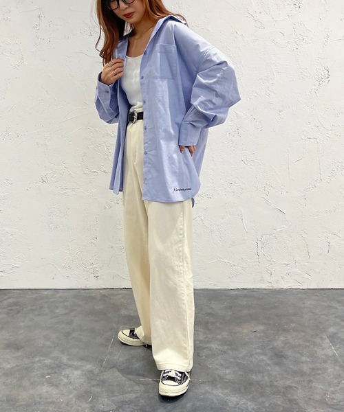 apres jour mignon（アプレジュールミニョン）の「オックスクロスシャツ【ZOZOTOWN限定アイテム】（シャツ/ブラウス・レディース・ピンク/オフホワイト/ブルー・フリー/X-LARGE）」の15枚目の写真