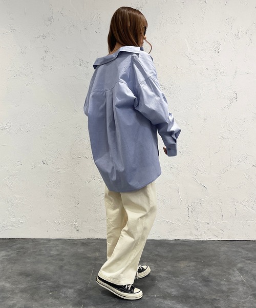 apres jour mignon（アプレジュールミニョン）の「オックスクロスシャツ【ZOZOTOWN限定アイテム】（シャツ/ブラウス・レディース・ピンク/オフホワイト/ブルー・フリー/X-LARGE）」の17枚目の写真