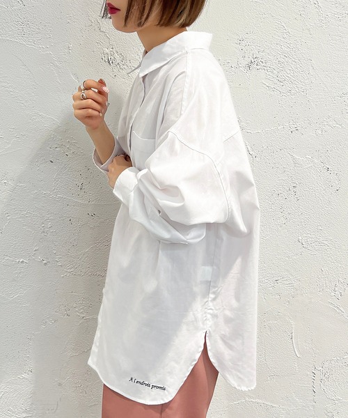 apres jour mignon（アプレジュールミニョン）の「オックスクロスシャツ【ZOZOTOWN限定アイテム】（シャツ/ブラウス・レディース・ピンク/オフホワイト/ブルー・フリー/X-LARGE）」の4枚目の写真