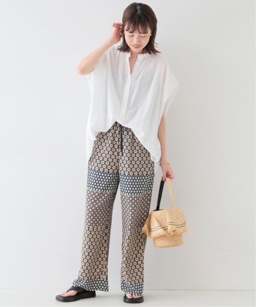 SLOBE IENA(スローブイエナ)の「《追加》パネルパターンイージーパンツ◆(その他パンツ・レディース・ネイビー・38/36)」の3枚目の写真