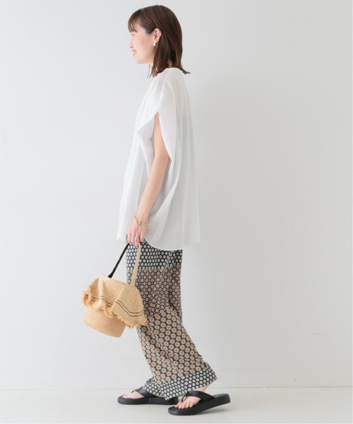 SLOBE IENA(スローブイエナ)の「《追加》パネルパターンイージーパンツ◆(その他パンツ・レディース・ネイビー・38/36)」の4枚目の写真