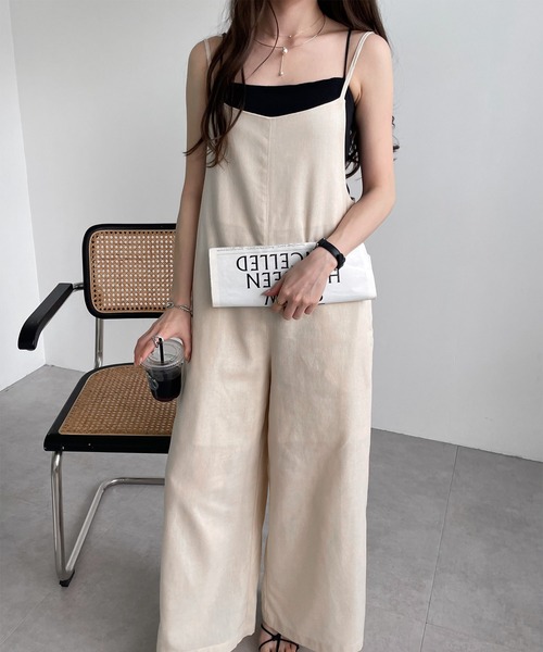 ナゴンスタンス　キャミサロペット　リネン　レイヤード　アシンメトリー　洗える ナゴンスタンス キャミサロペット リネン レイヤード