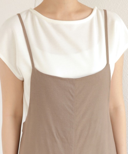 andme(アンドミー)の「リネン混ワイドキャミサロペット(サロペット/オーバーオール・レディース・ブラック/ブラウン/ライトカーキ/グレイッシュベージュ/キナリ/ネイビー/テラコッタ/カーキ・M/L)」の16枚目の写真