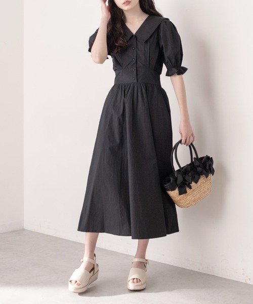 olive des olive 黒 ワンピース OLIVE des OLIVE 黒 パフスリーブワンピース - メルカリ