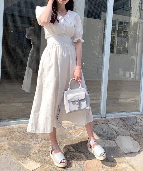 OLIVE des OLIVE（オリーブデオリーブ）の「【WEB限定カラー有】ビッグカラ―ワンピース（ワンピース・レディース・ライトグレー/ブラック/スミクロ/オフホワイト・FREE）」の17枚目の写真