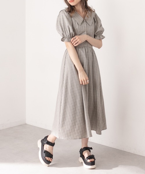 OLIVE des OLIVE（オリーブデオリーブ）の「【WEB限定カラー有】ビッグカラ―ワンピース（ワンピース・レディース・ライトグレー/ブラック/スミクロ/オフホワイト・FREE）」の10枚目の写真