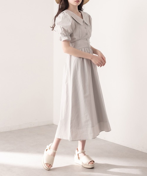 OLIVE des OLIVE（オリーブデオリーブ）の「【WEB限定カラー有】ビッグカラ―ワンピース（ワンピース・レディース・ライトグレー/ブラック/スミクロ/オフホワイト・FREE）」の15枚目の写真