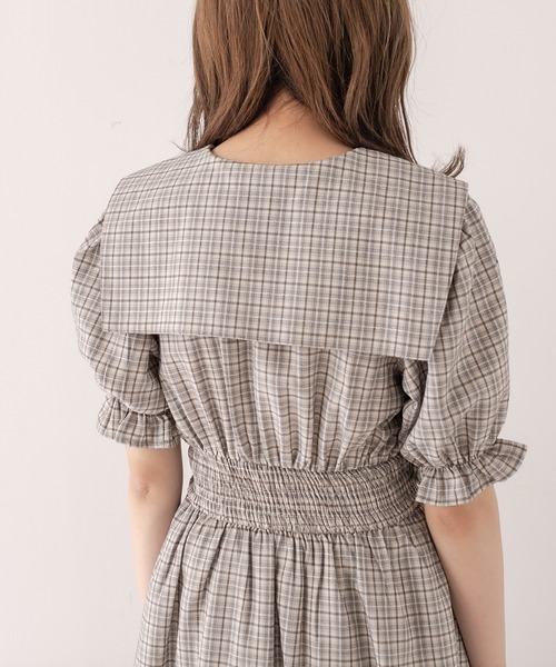 OLIVE des OLIVE（オリーブデオリーブ）の「【WEB限定カラー有】ビッグカラ―ワンピース（ワンピース・レディース・ライトグレー/ブラック/スミクロ/オフホワイト・FREE）」の8枚目の写真