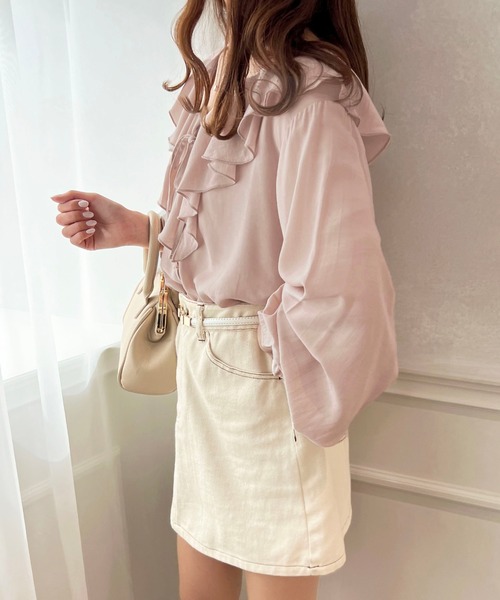 apres jour（アプレジュール）の「ラッフルブラウス【ZOZOTOWN限定アイテム】（シャツ/ブラウス・レディース・オフホワイト/ネイビー/ピンク/ミント/ホワイト系その他/ブラック/ベージュ・X-LARGE/フリー）」の16枚目の写真