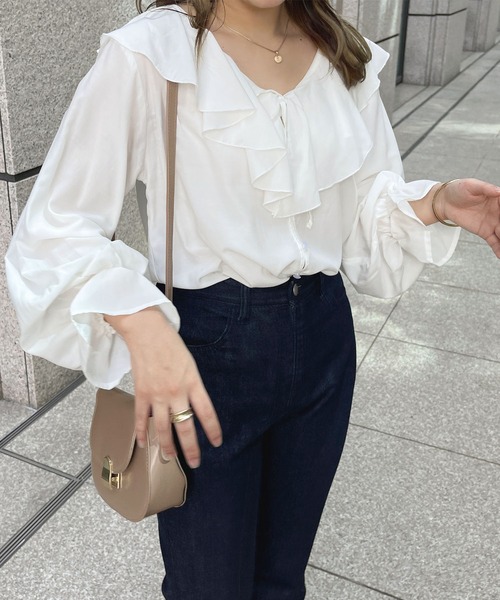 apres jour（アプレジュール）の「ラッフルブラウス【ZOZOTOWN限定アイテム】（シャツ/ブラウス・レディース・オフホワイト/ネイビー/ピンク/ミント/ホワイト系その他/ブラック/ベージュ・X-LARGE/フリー）」の19枚目の写真