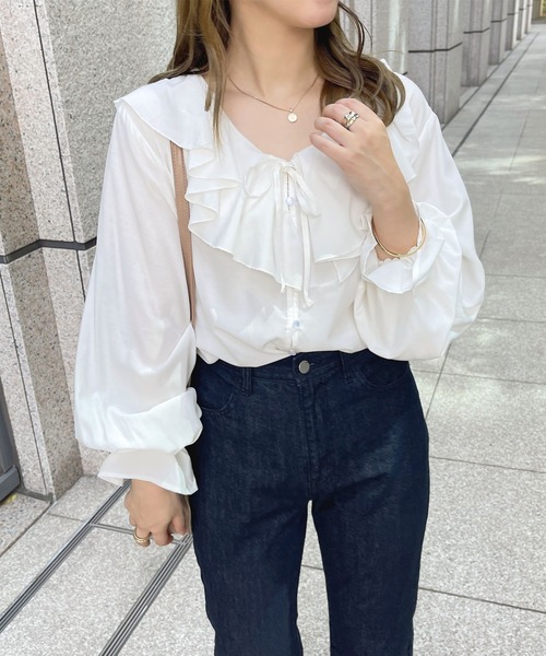 apres jour（アプレジュール）の「ラッフルブラウス【ZOZOTOWN限定アイテム】（シャツ/ブラウス・レディース・オフホワイト/ネイビー/ピンク/ミント/ホワイト系その他/ブラック/ベージュ・X-LARGE/フリー）」の22枚目の写真