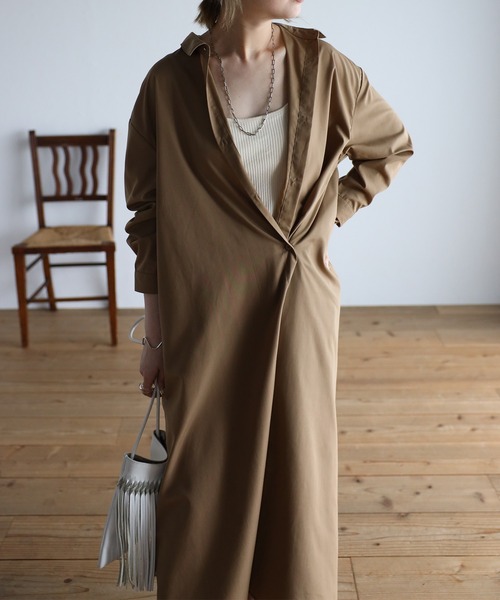 カシュクール2WAYシャツワンピース 2wayカシュクールシャツワンピース（シャツワンピース