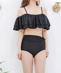 Dalfwin | 2022 S/S 春夏 水着レディース フレアオフショルダーブラ×ハイウエストショーツビキニ(水着)