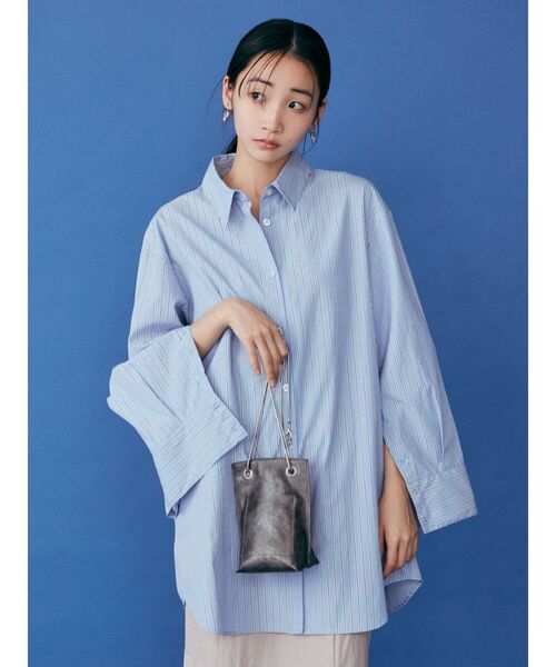 MURUA（ムルーア）の「ワイドスリーブオーバーシャツ（シャツ/ブラウス・レディース・ホワイト/イエロー/その他1・FREE）」の5枚目の写真