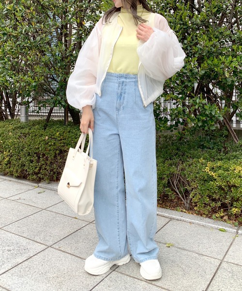 OLIVE des OLIVE（オリーブデオリーブ）の「ボリュームシアブルゾン（ブルゾン・レディース・オフホワイト/グレイッシュベージュ・FREE）」の3枚目の写真