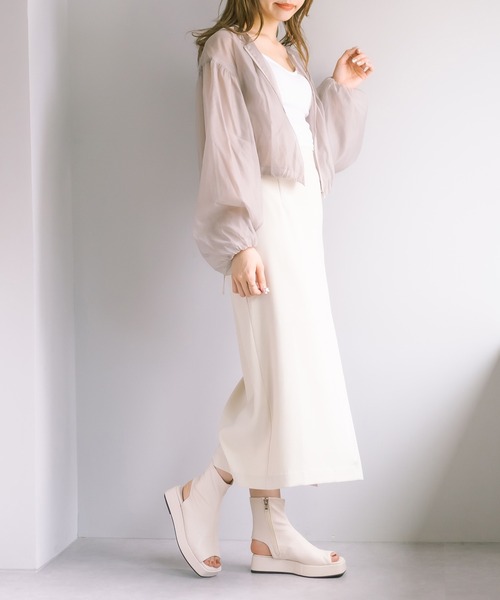 OLIVE des OLIVE（オリーブデオリーブ）の「ボリュームシアブルゾン（ブルゾン・レディース・オフホワイト/グレイッシュベージュ・FREE）」の10枚目の写真