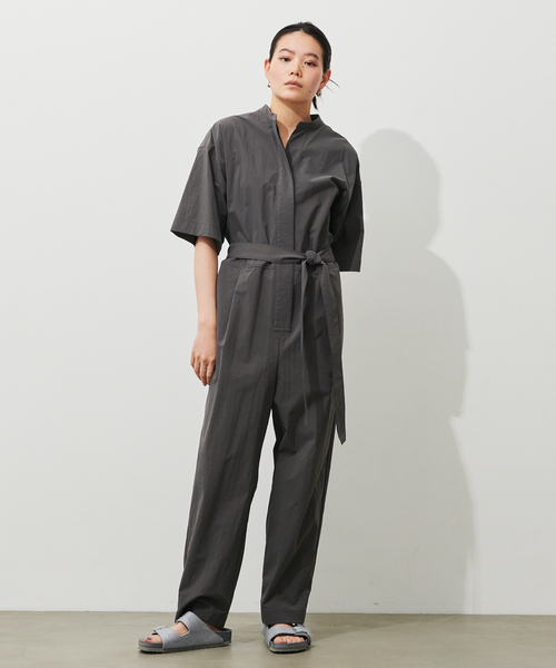 N.O.R.C by the line（ノークバイザライン）の「ナイロンストレッチオールインワン（ワンピース・レディース・ベージュ/ブルー/カーキ/ダークグレー/ブラック・M/S/L）」の3枚目の写真