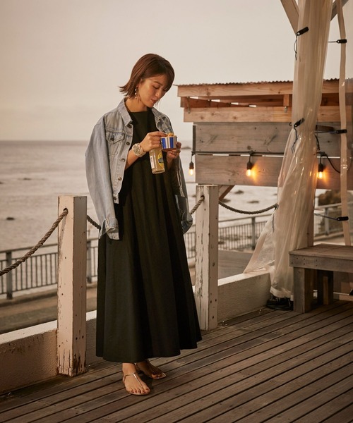 studio CLIP（スタディオクリップ）の「【NEXTWEEKENDコラボ】風と遊ぶワンピース[プチサイズあり]（ワンピース・レディース・ホワイト/ブラック/カーキ/オレンジ・FREE/PF）」の10枚目の写真