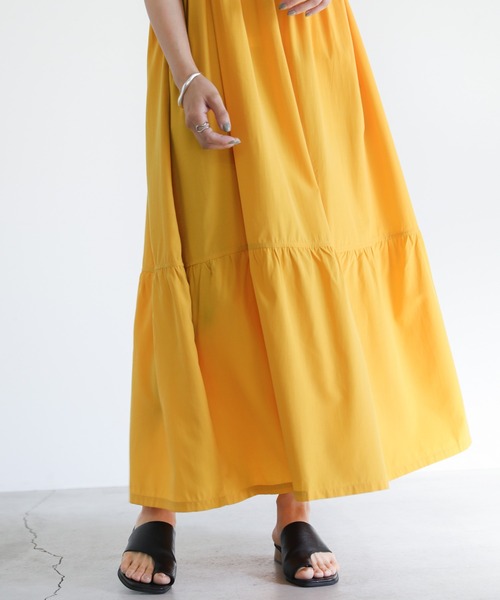 select MOCA(セレクトモカ)の「ティアードギャザーキャミワンピース(ワンピース・レディース・イエロー/グリーン・FREE)」の13枚目の写真