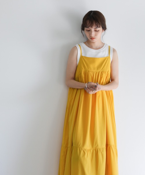 select MOCA(セレクトモカ)の「ティアードギャザーキャミワンピース(ワンピース・レディース・イエロー/グリーン・FREE)」の15枚目の写真
