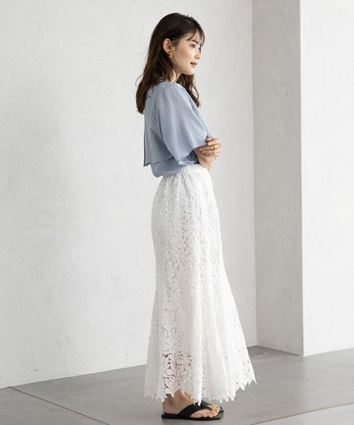 GeeRA（ジーラ）の「花柄レースマーメイドスカート（スカート・レディース・ブラック/オフホワイト・MEDIUM/LARGE/X-LARGE）」の13枚目の写真