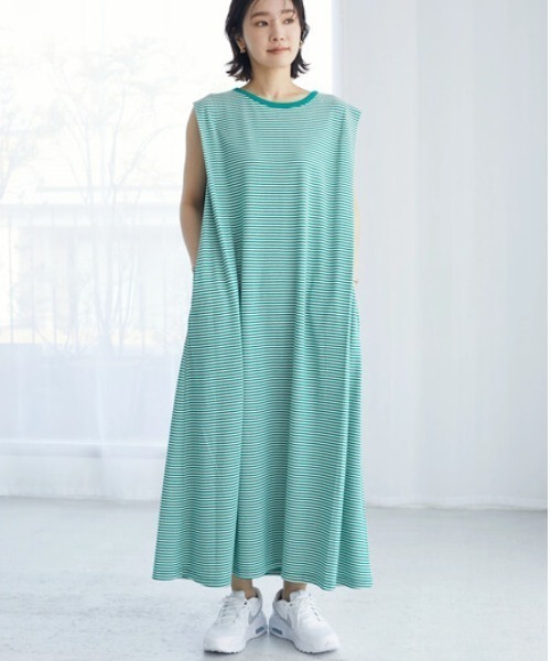Sugar spoon（シュガースプーン）の「・SUGAR SPOON カタタックボーダーワンピース（ワンピース・レディース・ピンク/ブラック/グリーン・FREE）」の2枚目の写真