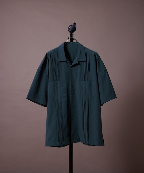 re_k by JUNRED（レクバイジュンレッド）の「re_k by JUNRED / ルーズシルエットナイロンキューバシャツ（シャツ/ブラウス・メンズ・ミント/ダークグリーン・S/L/M）」の2枚目の写真