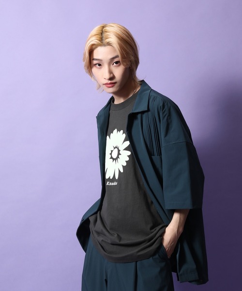 re_k by JUNRED（レクバイジュンレッド）の「re_k by JUNRED / ルーズシルエットナイロンキューバシャツ（シャツ/ブラウス・メンズ・ミント/ダークグリーン・S/L/M）」の5枚目の写真