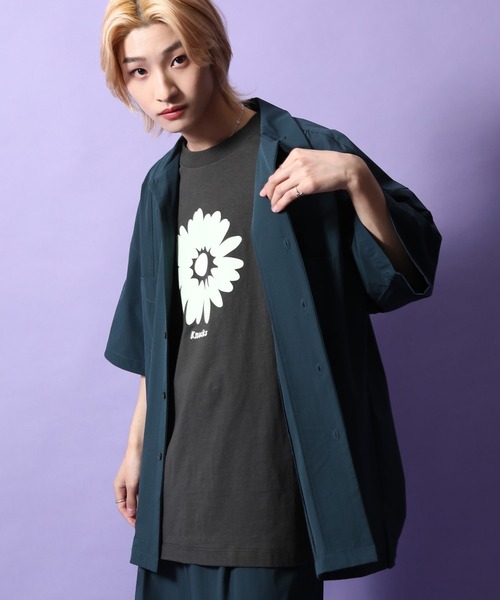 re_k by JUNRED（レクバイジュンレッド）の「re_k by JUNRED / ルーズシルエットナイロンキューバシャツ（シャツ/ブラウス・メンズ・ミント/ダークグリーン・S/L/M）」の6枚目の写真