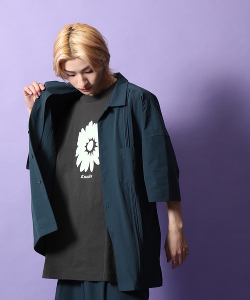 re_k by JUNRED（レクバイジュンレッド）の「re_k by JUNRED / ルーズシルエットナイロンキューバシャツ（シャツ/ブラウス・メンズ・ミント/ダークグリーン・S/L/M）」の7枚目の写真