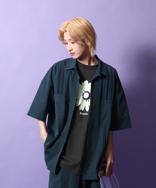 re_k by JUNRED（レクバイジュンレッド）の「re_k by JUNRED / ルーズシルエットナイロンキューバシャツ（シャツ/ブラウス・メンズ・ミント/ダークグリーン・S/L/M）」の10枚目の写真