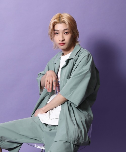 re_k by JUNRED（レクバイジュンレッド）の「re_k by JUNRED / ルーズシルエットナイロンキューバシャツ（シャツ/ブラウス・メンズ・ミント/ダークグリーン・S/L/M）」の17枚目の写真