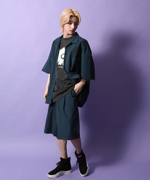 re_k by JUNRED（レクバイジュンレッド）の「re_k by JUNRED / ルーズシルエットナイロンキューバシャツ（シャツ/ブラウス・メンズ・ミント/ダークグリーン・S/L/M）」の19枚目の写真