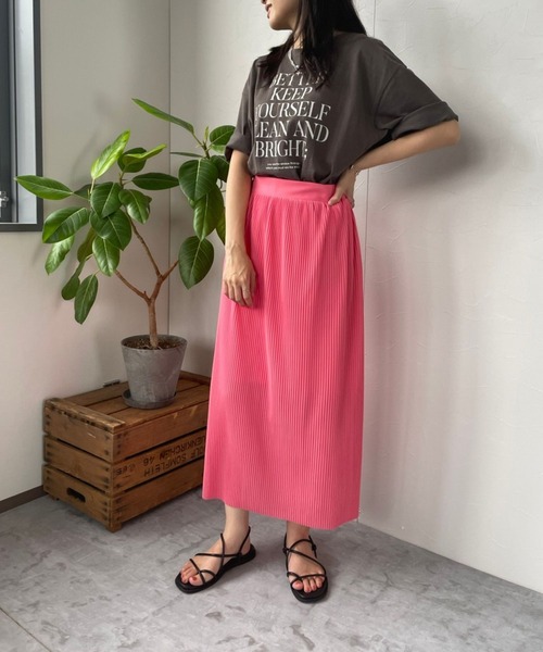 JUGLANS(ユグランス)の「☆ すとんと落ち感。プリーツナロースカート 343120(スカート・レディース・ブラック/ピンク/グリーン・FREE)」の16枚目の写真