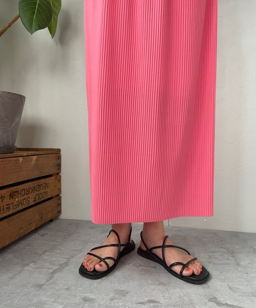 JUGLANS(ユグランス)の「☆ すとんと落ち感。プリーツナロースカート 343120(スカート・レディース・ブラック/ピンク/グリーン・FREE)」の20枚目の写真