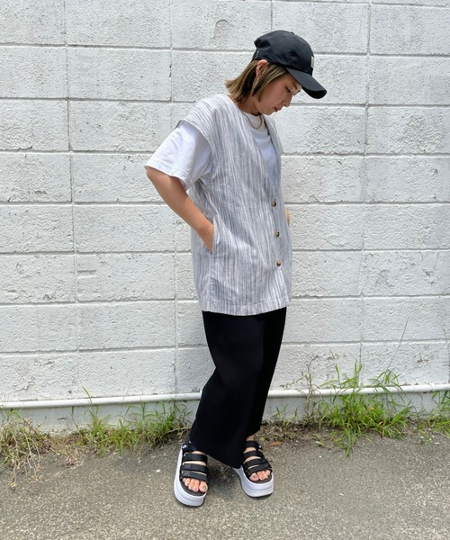 JUGLANS(ユグランス)の「☆ すとんと落ち感。プリーツナロースカート 343120(スカート・レディース・ブラック/ピンク/グリーン・FREE)」の5枚目の写真