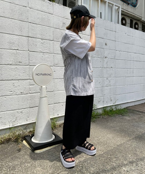 JUGLANS(ユグランス)の「☆ すとんと落ち感。プリーツナロースカート 343120(スカート・レディース・ブラック/ピンク/グリーン・FREE)」の6枚目の写真