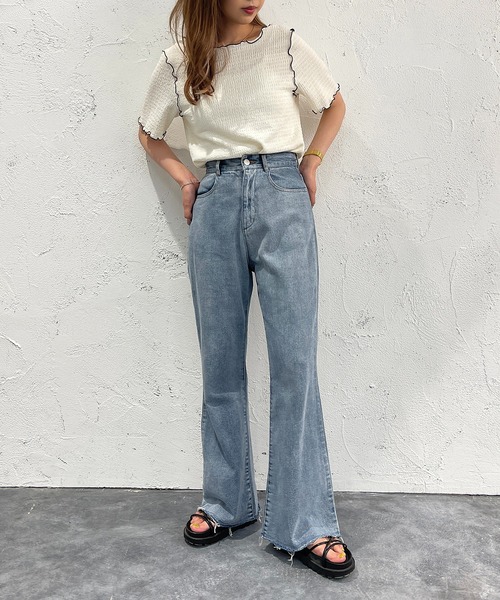 apres jour mignon(アプレジュールミニョン)の「2WAYメロートップス【ZOZOTOWN限定アイテム】(Tシャツ/カットソー・レディース・ブラック/ピンク/ブルー/アイボリー・X-LARGE/フリー)」の9枚目の写真