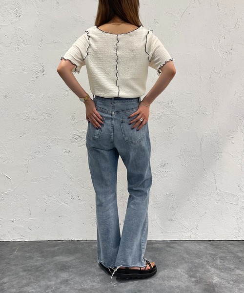 apres jour mignon(アプレジュールミニョン)の「2WAYメロートップス【ZOZOTOWN限定アイテム】(Tシャツ/カットソー・レディース・ブラック/ピンク/ブルー/アイボリー・X-LARGE/フリー)」の11枚目の写真