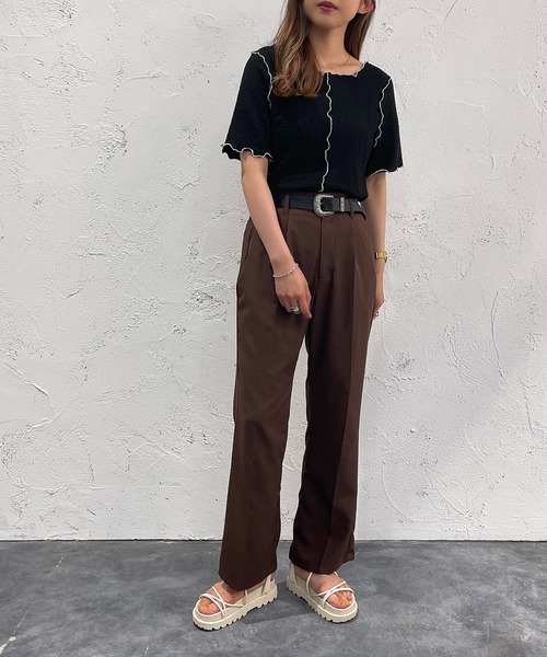 apres jour mignon(アプレジュールミニョン)の「2WAYメロートップス【ZOZOTOWN限定アイテム】(Tシャツ/カットソー・レディース・ブラック/ピンク/ブルー/アイボリー・X-LARGE/フリー)」の15枚目の写真