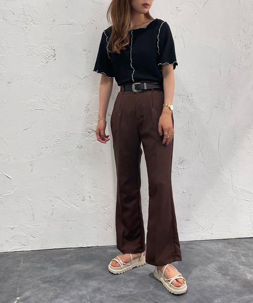 apres jour mignon(アプレジュールミニョン)の「2WAYメロートップス【ZOZOTOWN限定アイテム】(Tシャツ/カットソー・レディース・ブラック/ピンク/ブルー/アイボリー・X-LARGE/フリー)」の16枚目の写真