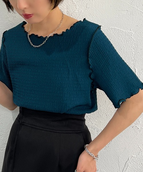apres jour mignon(アプレジュールミニョン)の「2WAYメロートップス【ZOZOTOWN限定アイテム】(Tシャツ/カットソー・レディース・ブラック/ピンク/ブルー/アイボリー・X-LARGE/フリー)」の19枚目の写真