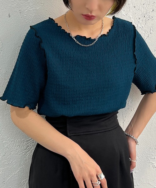 apres jour mignon(アプレジュールミニョン)の「2WAYメロートップス【ZOZOTOWN限定アイテム】(Tシャツ/カットソー・レディース・ブラック/ピンク/ブルー/アイボリー・X-LARGE/フリー)」の20枚目の写真