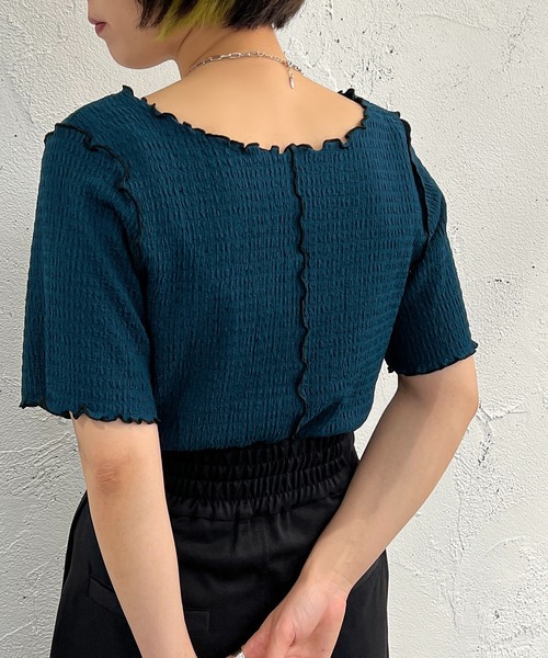apres jour mignon(アプレジュールミニョン)の「2WAYメロートップス【ZOZOTOWN限定アイテム】(Tシャツ/カットソー・レディース・ブラック/ピンク/ブルー/アイボリー・X-LARGE/フリー)」の21枚目の写真