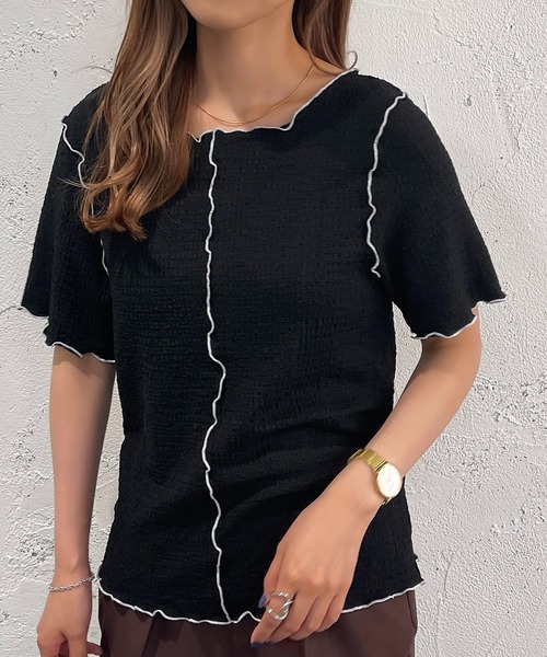 apres jour mignon(アプレジュールミニョン)の「2WAYメロートップス【ZOZOTOWN限定アイテム】(Tシャツ/カットソー・レディース・ブラック/ピンク/ブルー/アイボリー・X-LARGE/フリー)」の17枚目の写真