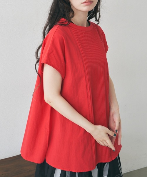 Libra Cue（リブラ キュー）の「フレンチスリーブピンタックブラウス（シャツ/ブラウス・レディース・ホワイト/ブラック/レッド・FREE）」の3枚目の写真